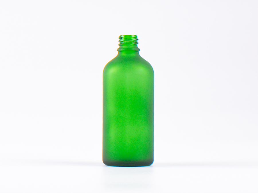 Grünglasflasche 100ml, DIN18, ohne Montur